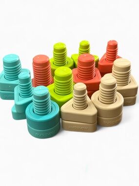 Miniland ECO nuts and bolts toy for Kids - Teal, Lime, Coral, Beige